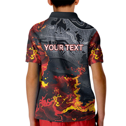 Australia Bushfire Aboriginal Personalised Kid Polo Shirt Fire Dreaming Healing Country