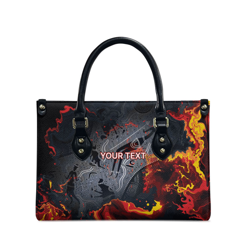 Australia Bushfire Aboriginal Personalised Leather Bag Fire Dreaming Healing Country