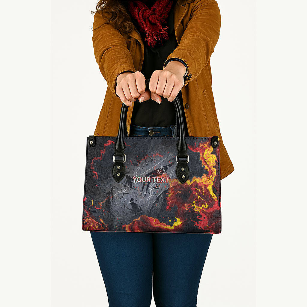 Australia Bushfire Aboriginal Personalised Leather Bag Fire Dreaming Healing Country