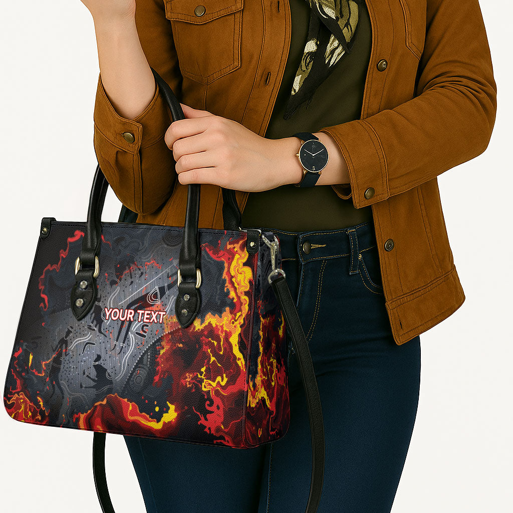 Australia Bushfire Aboriginal Personalised Leather Bag Fire Dreaming Healing Country
