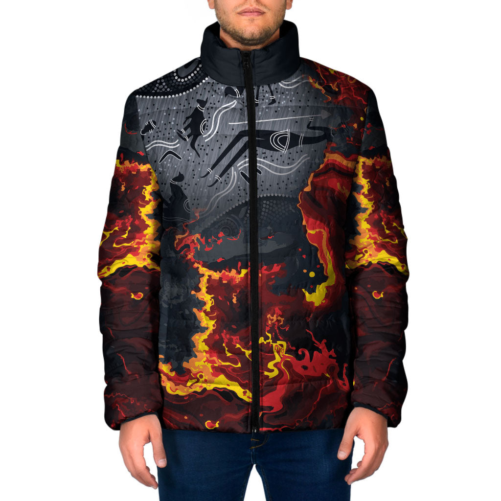 Australia Bushfire Aboriginal Personalised Padded Jacket Fire Dreaming Healing Country