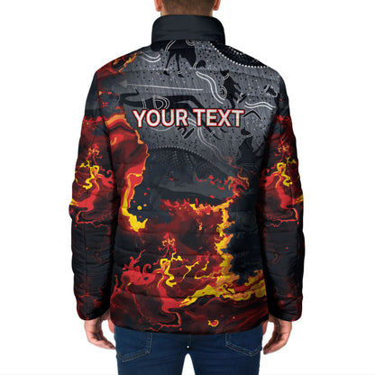 Australia Bushfire Aboriginal Personalised Padded Jacket Fire Dreaming Healing Country