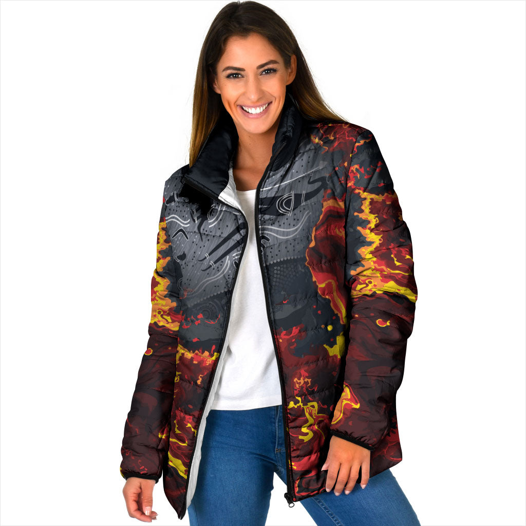 Australia Bushfire Aboriginal Personalised Padded Jacket Fire Dreaming Healing Country