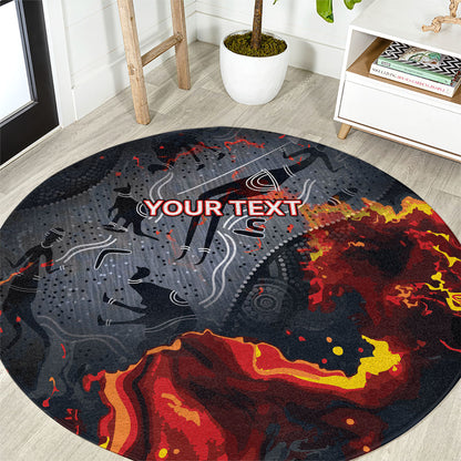 Australia Bushfire Aboriginal Personalised Round Carpet Fire Dreaming Healing Country