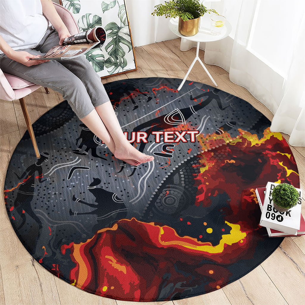Australia Bushfire Aboriginal Personalised Round Carpet Fire Dreaming Healing Country