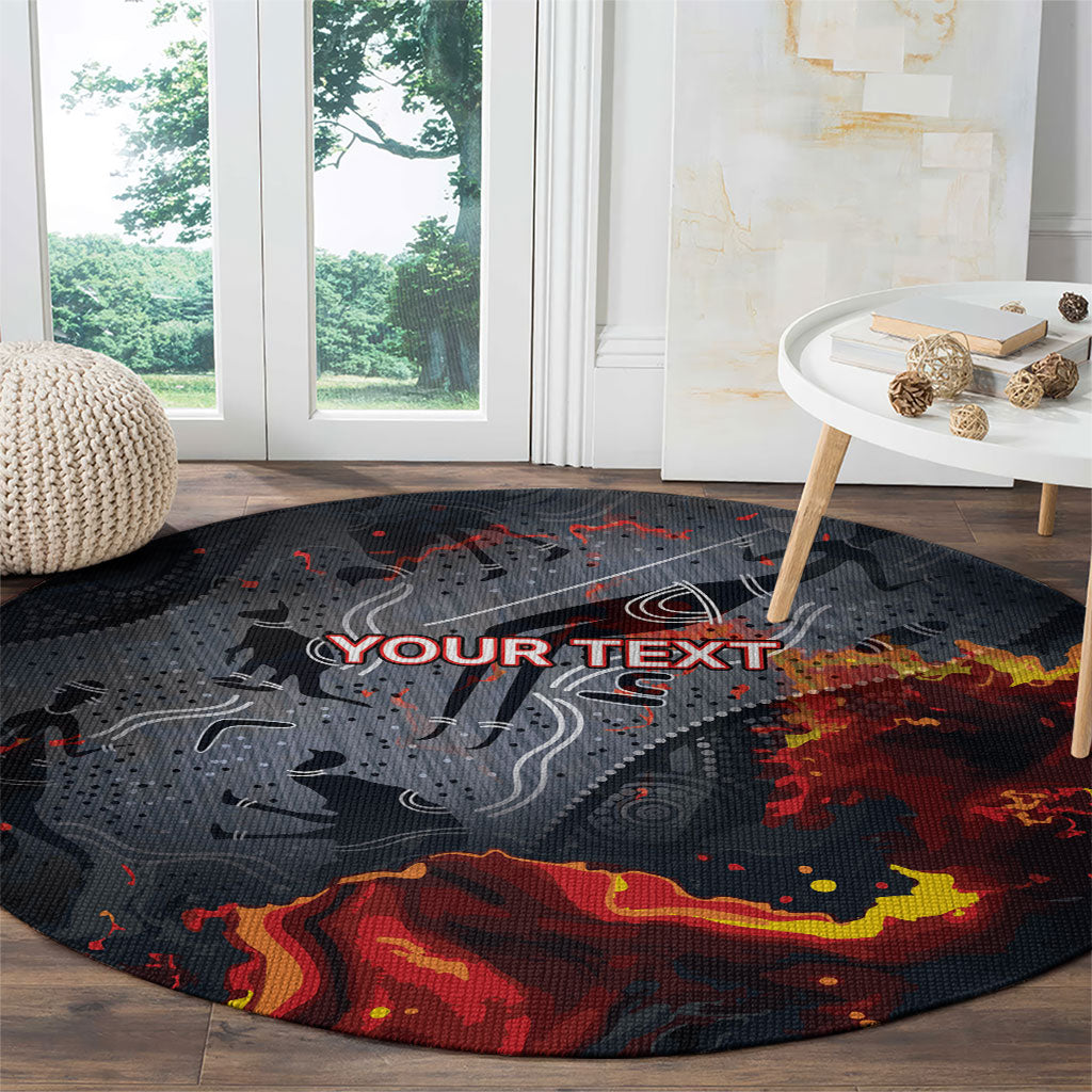Australia Bushfire Aboriginal Personalised Round Carpet Fire Dreaming Healing Country