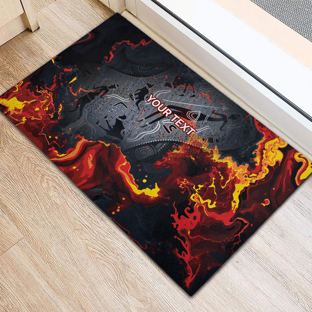 Australia Bushfire Aboriginal Personalised Rubber Doormat Fire Dreaming Healing Country