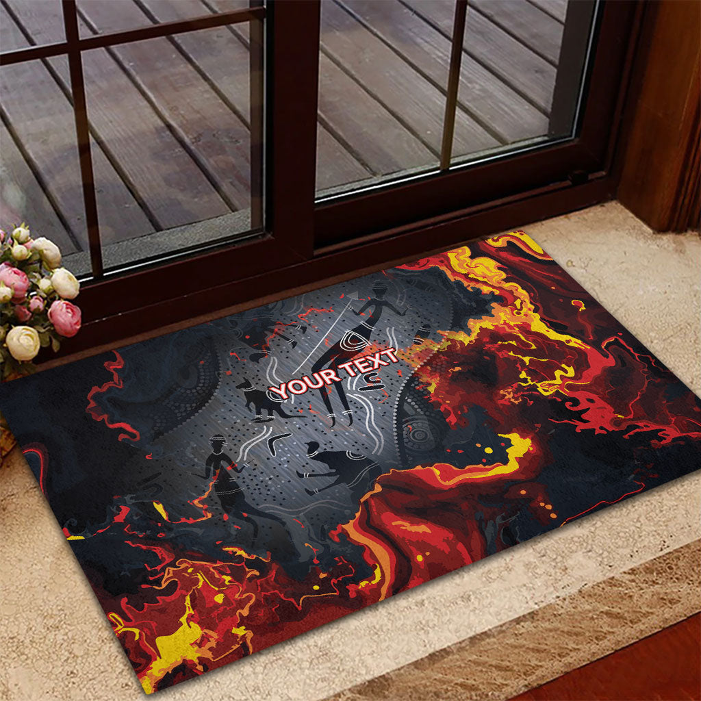 Australia Bushfire Aboriginal Personalised Rubber Doormat Fire Dreaming Healing Country