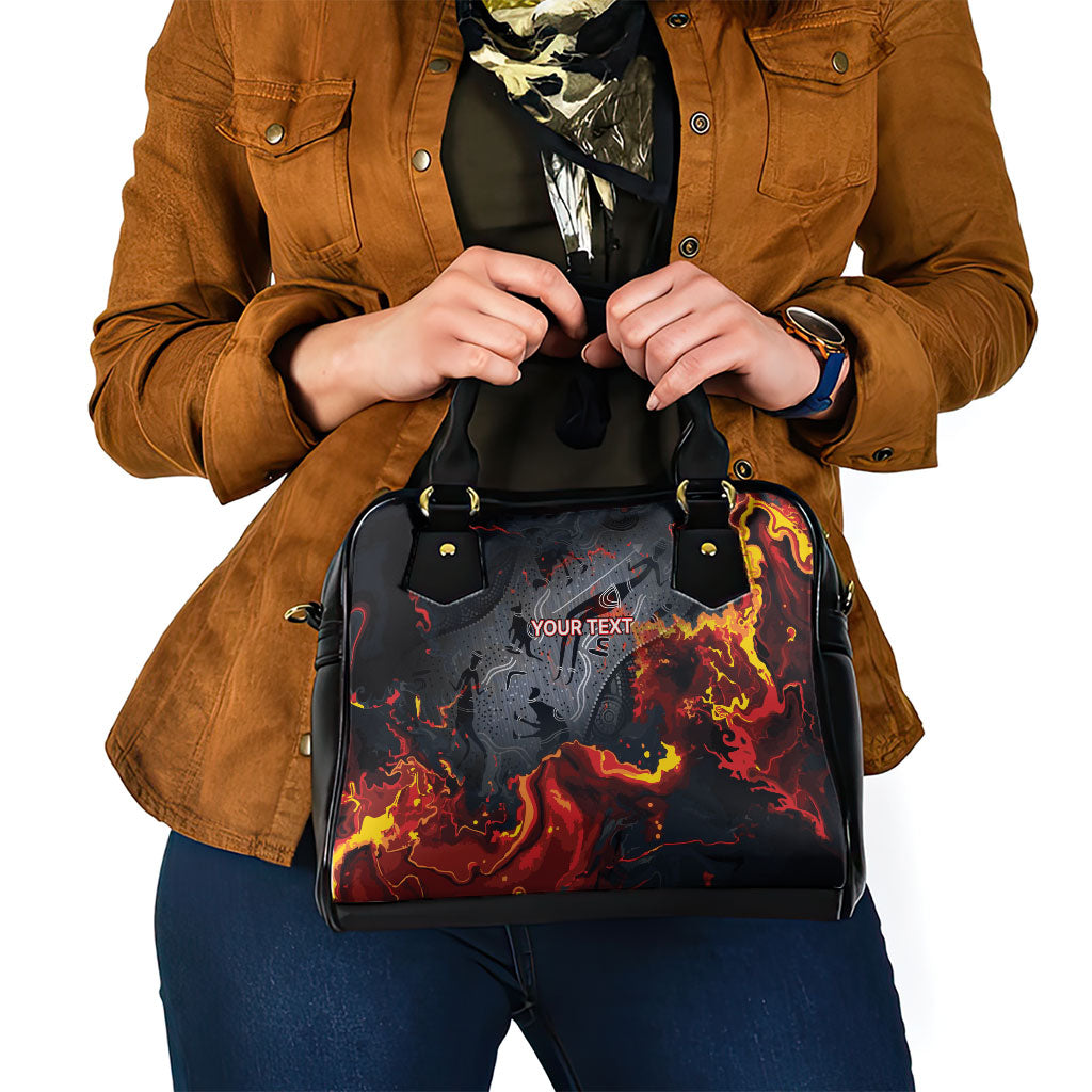 Australia Bushfire Aboriginal Personalised Shoulder Handbag Fire Dreaming Healing Country