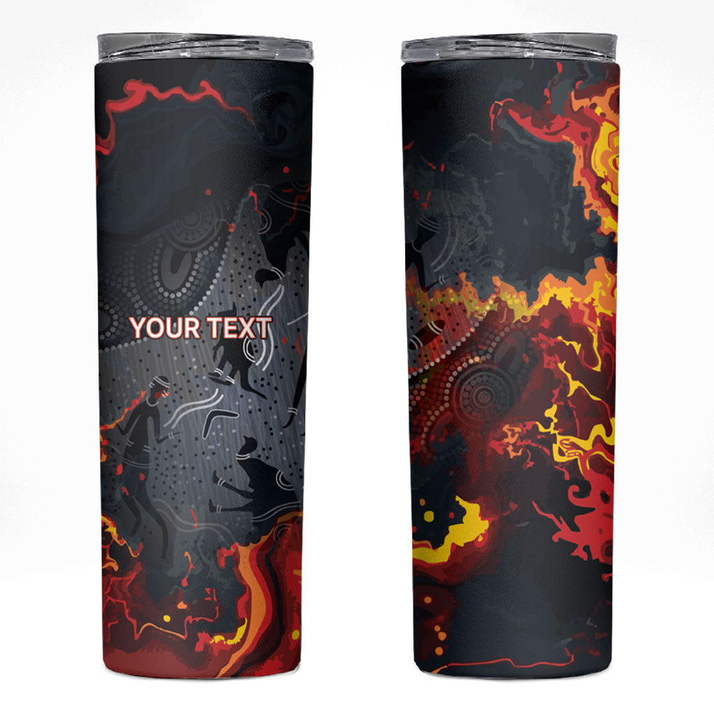 Australia Bushfire Aboriginal Personalised Skinny Tumbler Fire Dreaming Healing Country