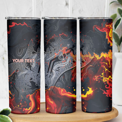 Australia Bushfire Aboriginal Personalised Skinny Tumbler Fire Dreaming Healing Country