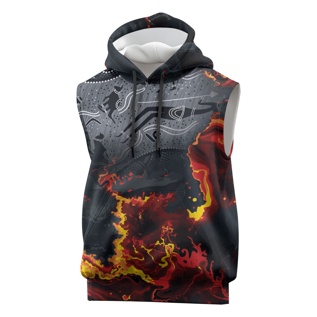 Australia Bushfire Aboriginal Personalised Sleeveless Hoodie Fire Dreaming Healing Country