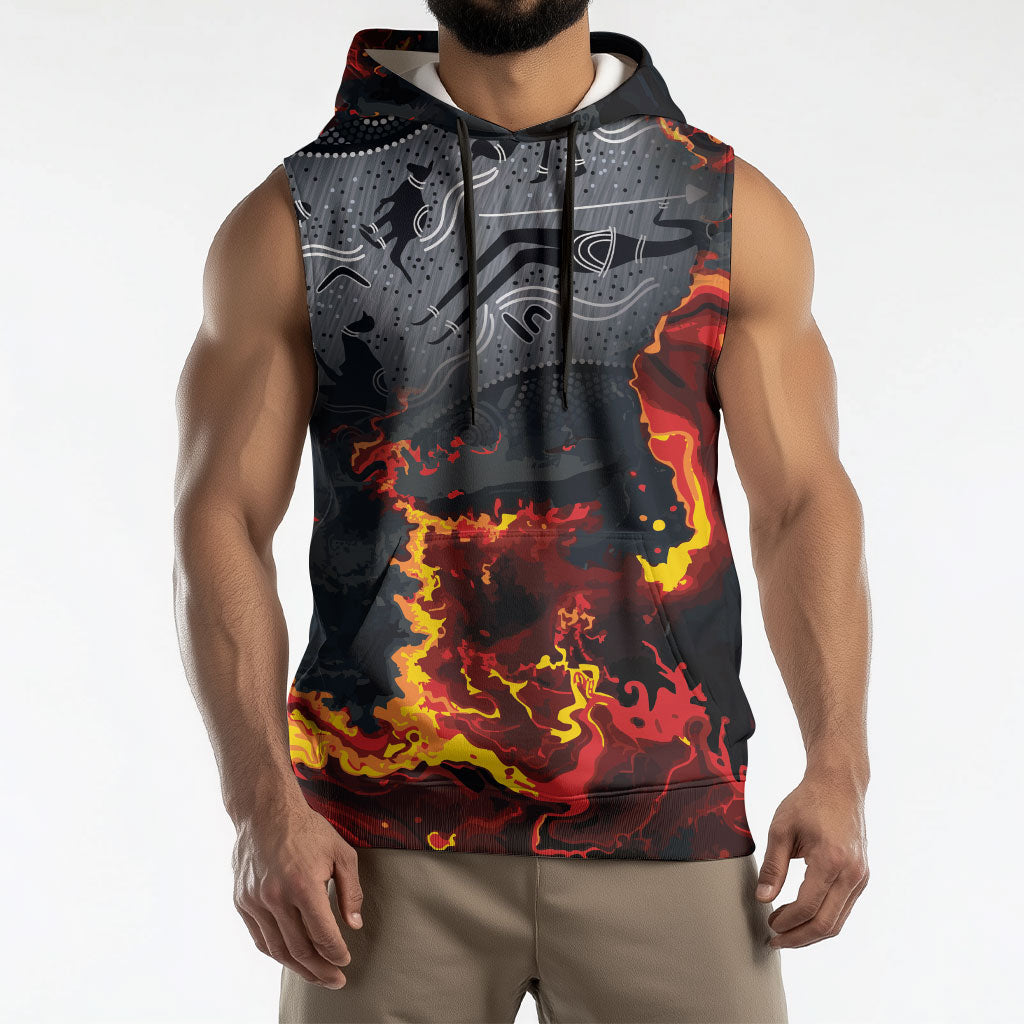 Australia Bushfire Aboriginal Personalised Sleeveless Hoodie Fire Dreaming Healing Country