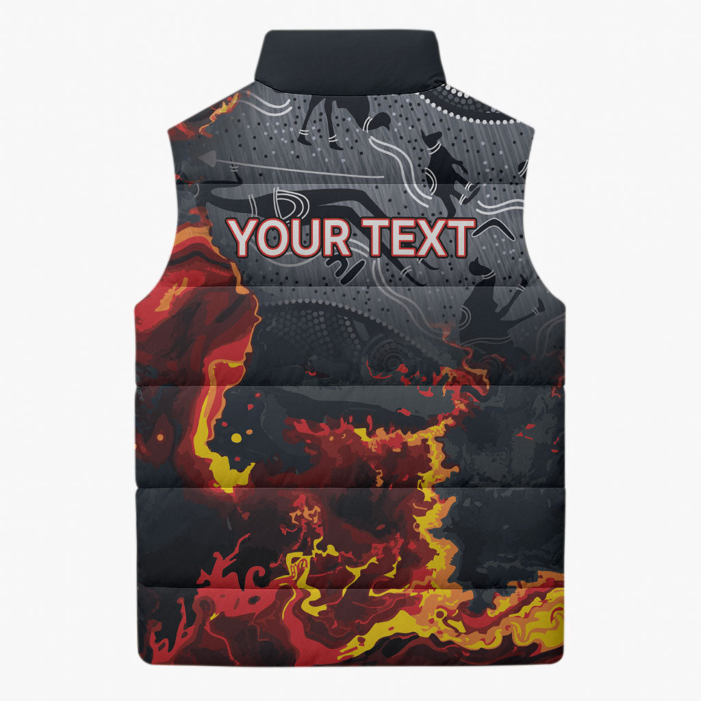 Australia Bushfire Aboriginal Personalised Sleeveless Puffer Jacket Fire Dreaming Healing Country