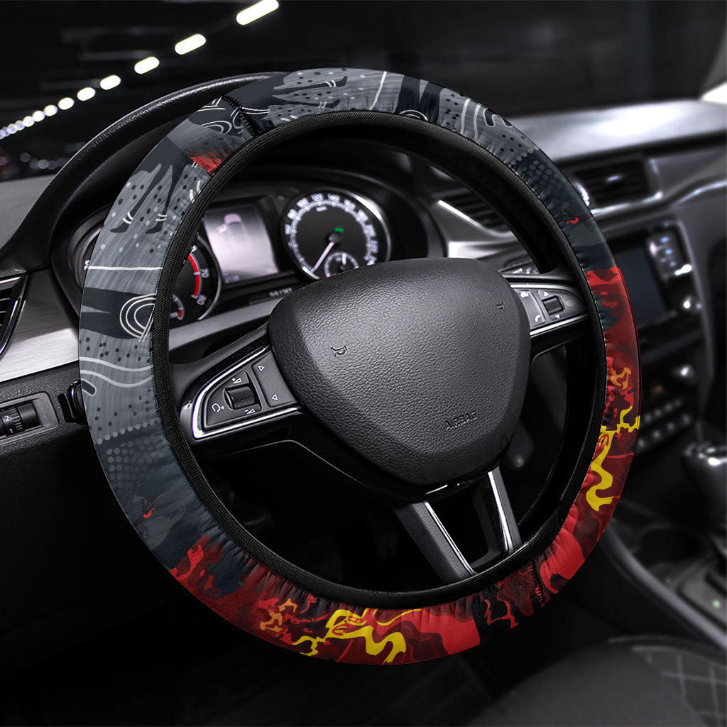 Australia Bushfire Aboriginal Steering Wheel Cover Fire Dreaming Healing Country