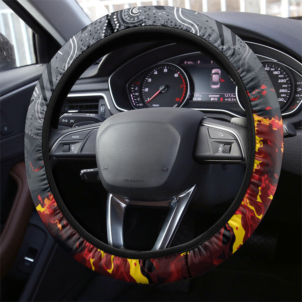 Australia Bushfire Aboriginal Steering Wheel Cover Fire Dreaming Healing Country