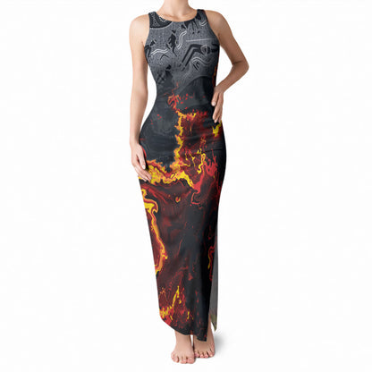 Australia Bushfire Aboriginal Personalised Tank Maxi Dress Fire Dreaming Healing Country