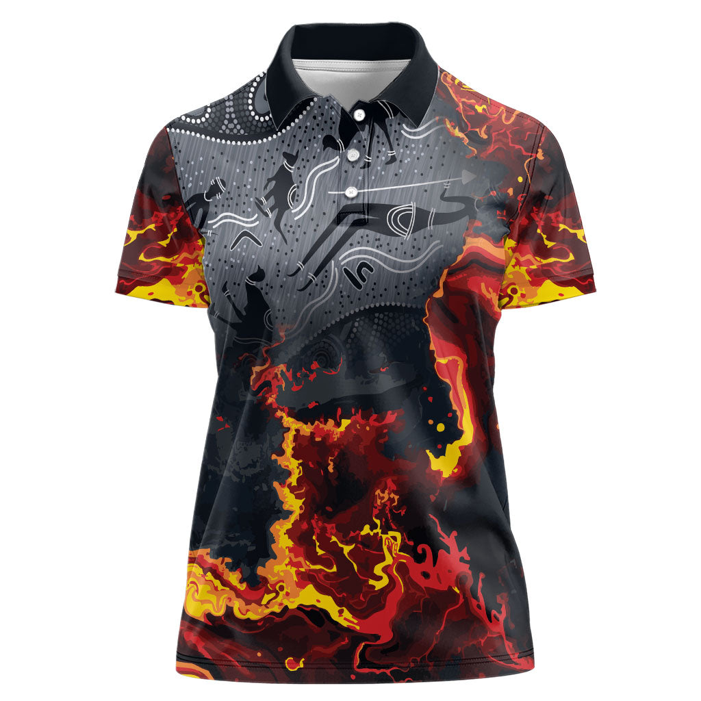 Australia Bushfire Aboriginal Personalised Women Polo Shirt Fire Dreaming Healing Country