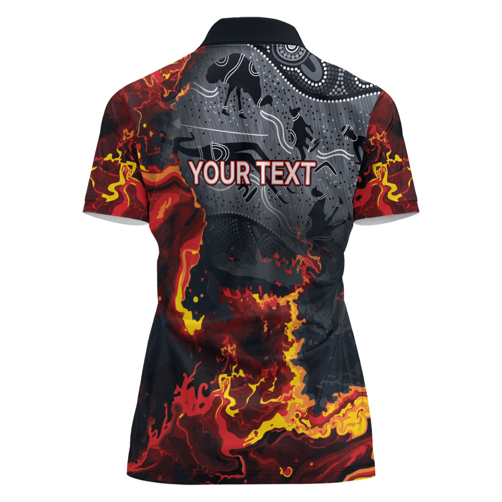 Australia Bushfire Aboriginal Personalised Women Polo Shirt Fire Dreaming Healing Country