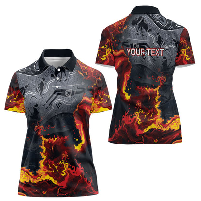 Australia Bushfire Aboriginal Personalised Women Polo Shirt Fire Dreaming Healing Country