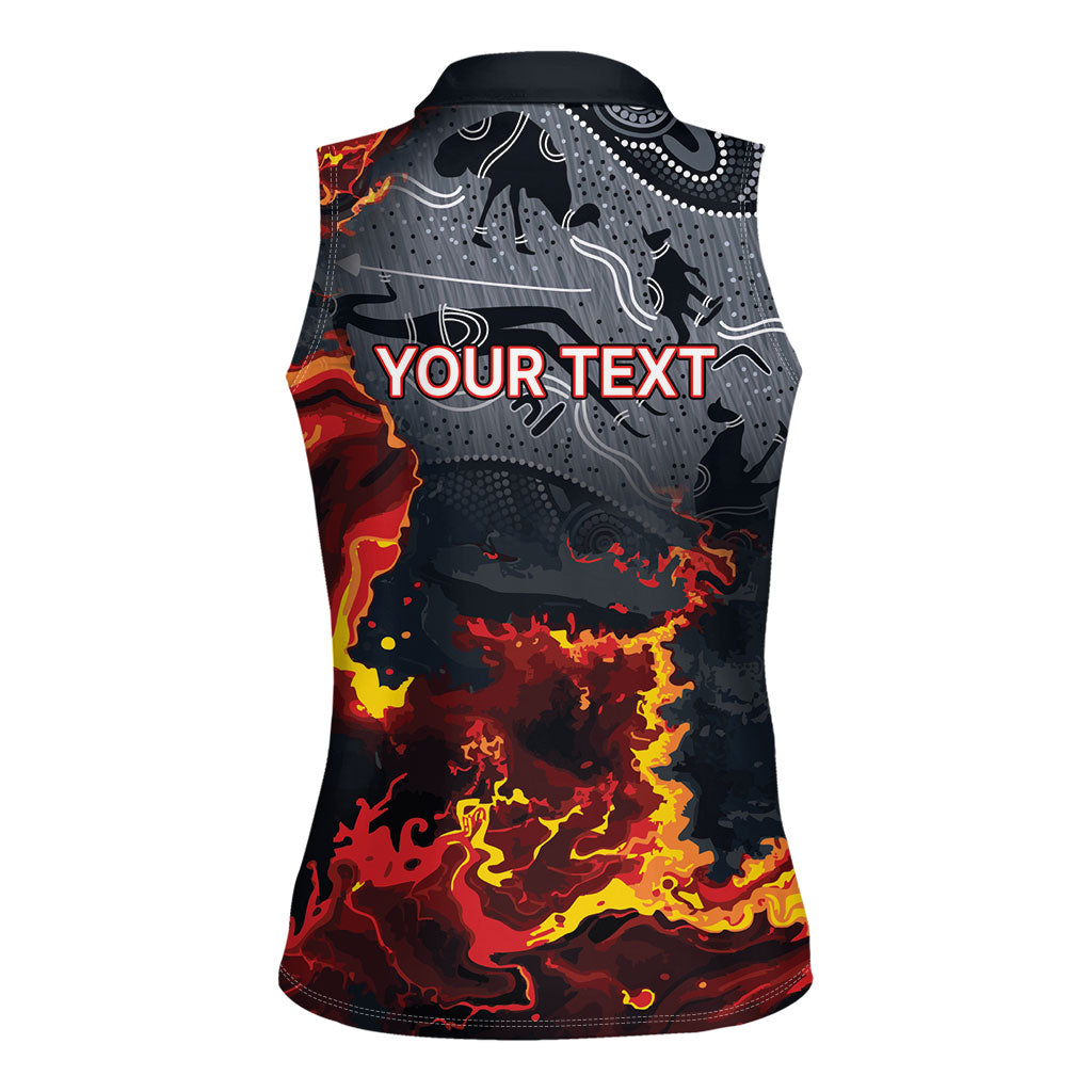 Australia Bushfire Aboriginal Personalised Women Sleeveless Polo Shirt Fire Dreaming Healing Country