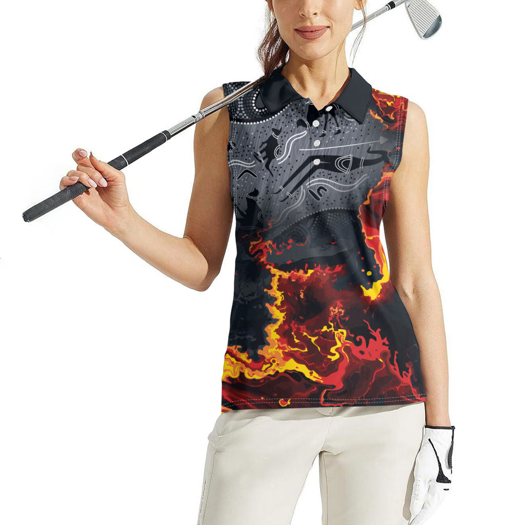 Australia Bushfire Aboriginal Personalised Women Sleeveless Polo Shirt Fire Dreaming Healing Country