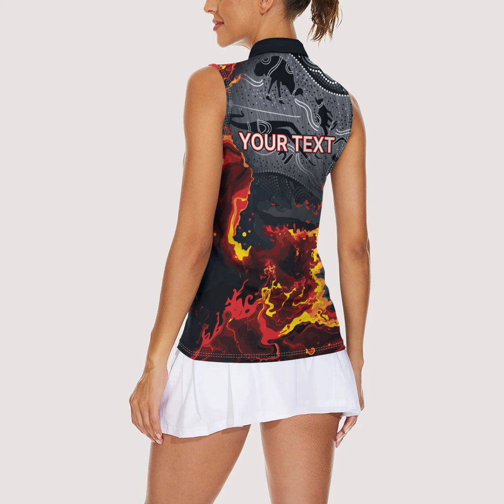 Australia Bushfire Aboriginal Personalised Women Sleeveless Polo Shirt Fire Dreaming Healing Country