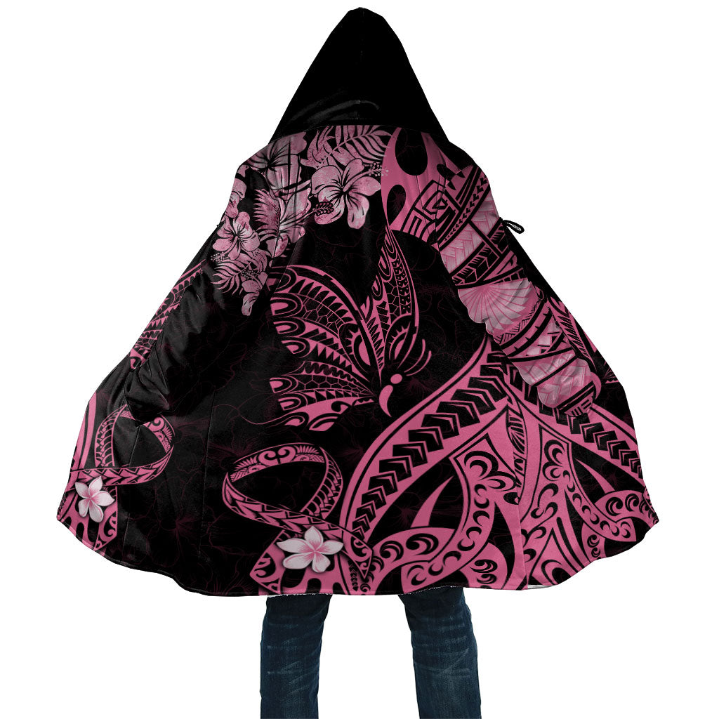 Polynesian Floral Butterfly Cloak Breast Cancer Support Pink Ribbon