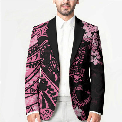 Personalised Polynesian Floral Butterfly Blazer Breast Cancer Support Pink Ribbon