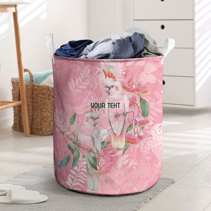 Personalised Galah Cockatoo Eucalyptus Flowers Laundry Basket Australian Breast Cancer Support Spirit
