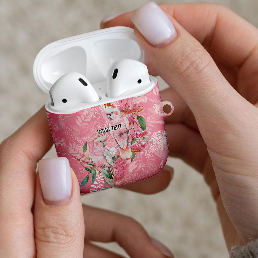 Personalised Galah Cockatoo Eucalyptus Flowers AirPods Case Australian Breast Cancer Support Spirit