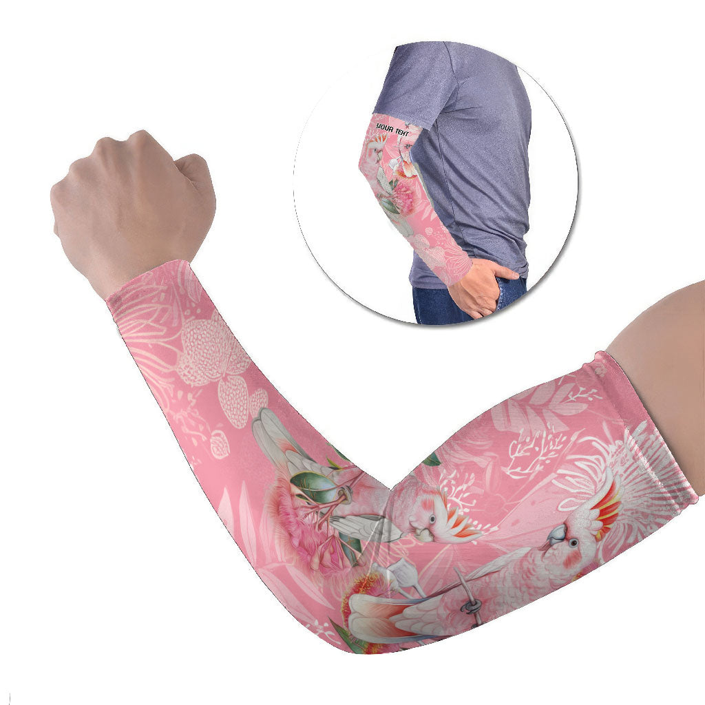 Personalised Galah Cockatoo Eucalyptus Flowers Arm Sleeves Australian Breast Cancer Support Spirit