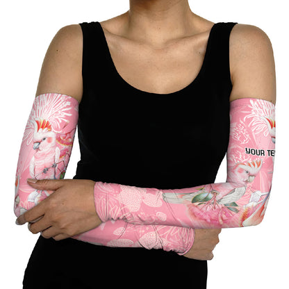 Personalised Galah Cockatoo Eucalyptus Flowers Arm Sleeves Australian Breast Cancer Support Spirit