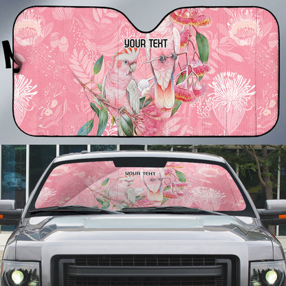 Personalised Galah Cockatoo Eucalyptus Flowers Auto Sun Shade Australian Breast Cancer Support Spirit