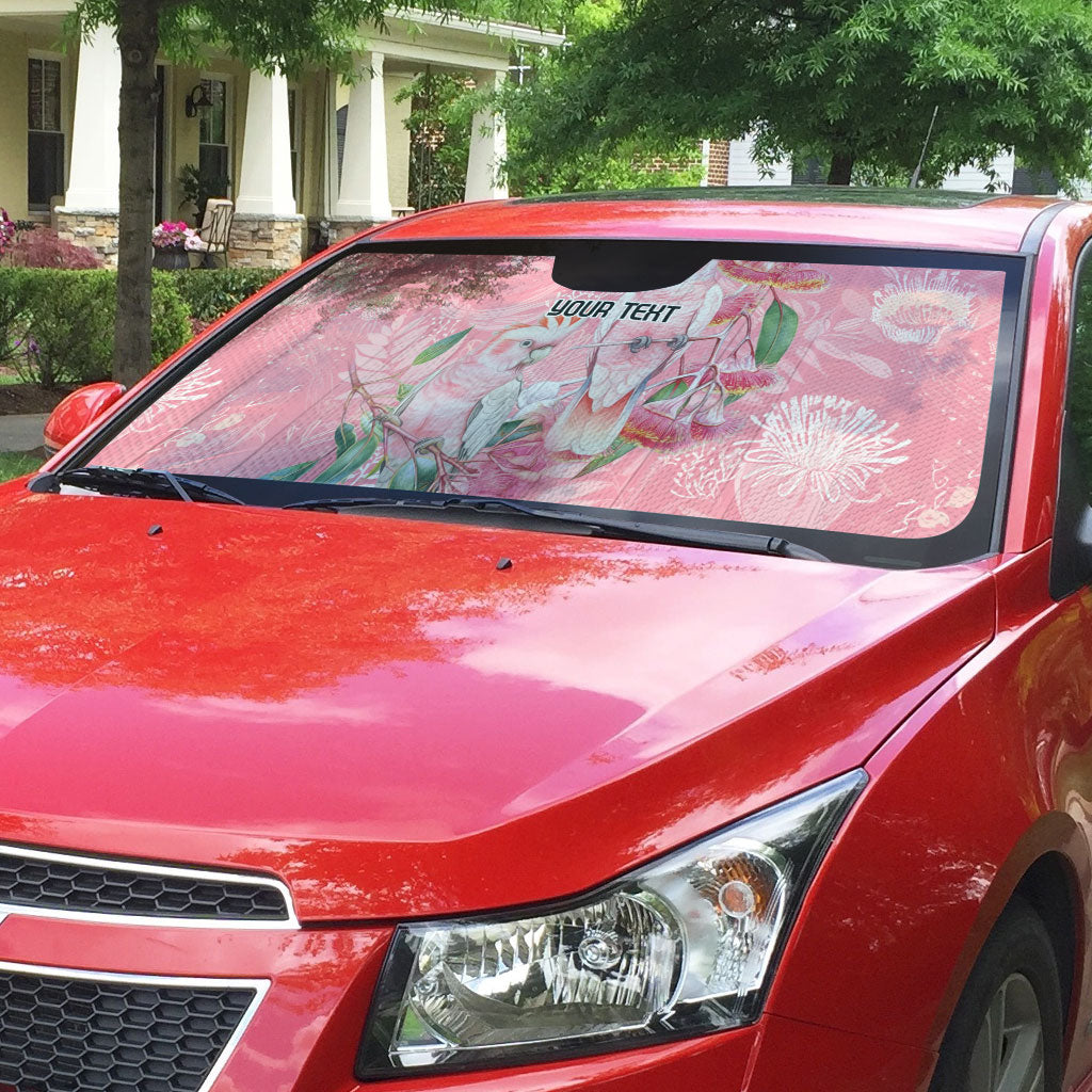 Personalised Galah Cockatoo Eucalyptus Flowers Auto Sun Shade Australian Breast Cancer Support Spirit