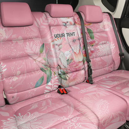 Personalised Galah Cockatoo Eucalyptus Flowers Back Car Seat Cover Australian Breast Cancer Support Spirit