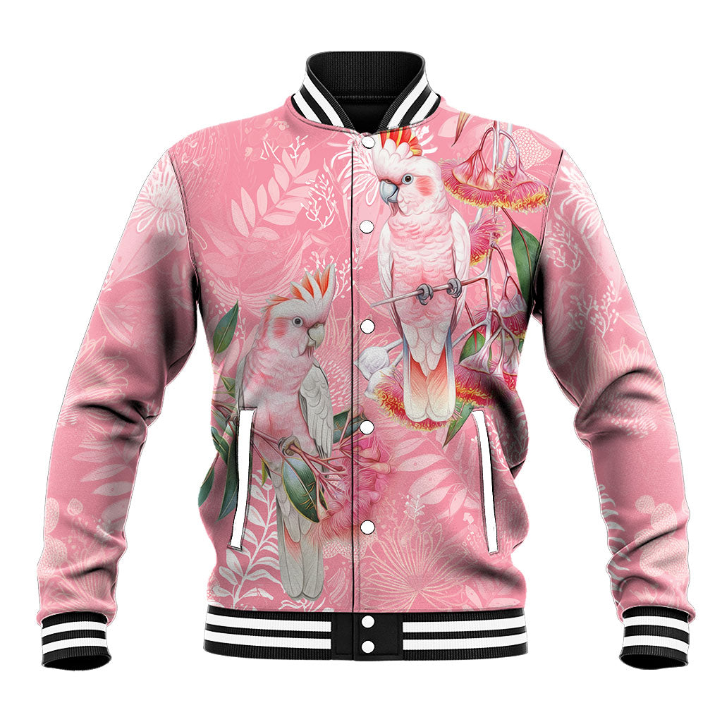 Personalised Galah Cockatoo Eucalyptus Flowers Baseball Jacket Australian Breast Cancer Support Spirit