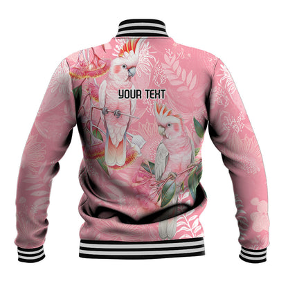 Personalised Galah Cockatoo Eucalyptus Flowers Baseball Jacket Australian Breast Cancer Support Spirit