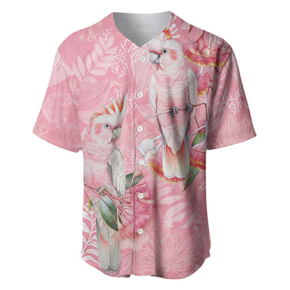 Personalised Galah Cockatoo Eucalyptus Flowers Baseball Jersey Australian Breast Cancer Support Spirit