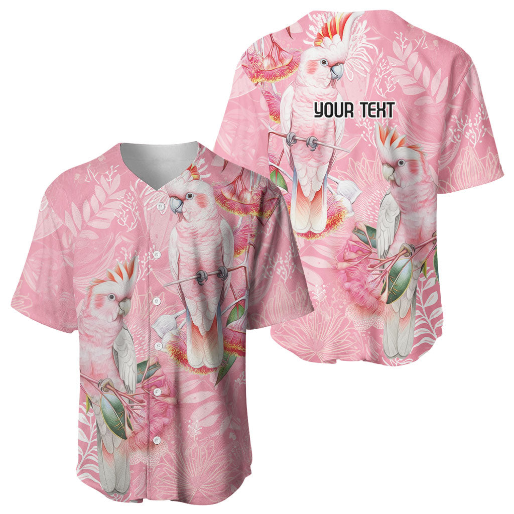 Personalised Galah Cockatoo Eucalyptus Flowers Baseball Jersey Australian Breast Cancer Support Spirit