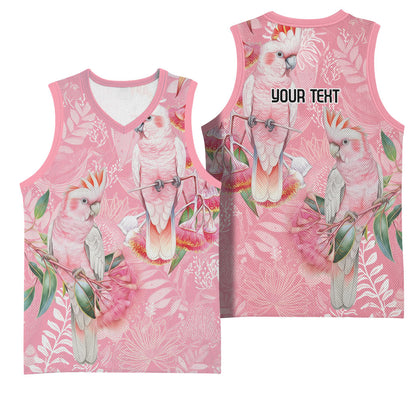 Personalised Galah Cockatoo Eucalyptus Flowers Basketball Jersey Australian Breast Cancer Support Spirit