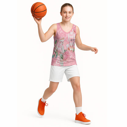 Personalised Galah Cockatoo Eucalyptus Flowers Basketball Jersey Australian Breast Cancer Support Spirit