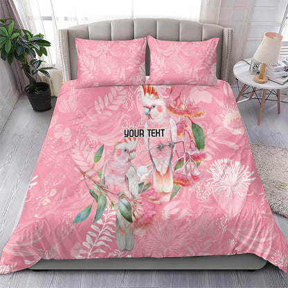 Personalised Galah Cockatoo Eucalyptus Flowers Bedding Set Australian Breast Cancer Support Spirit