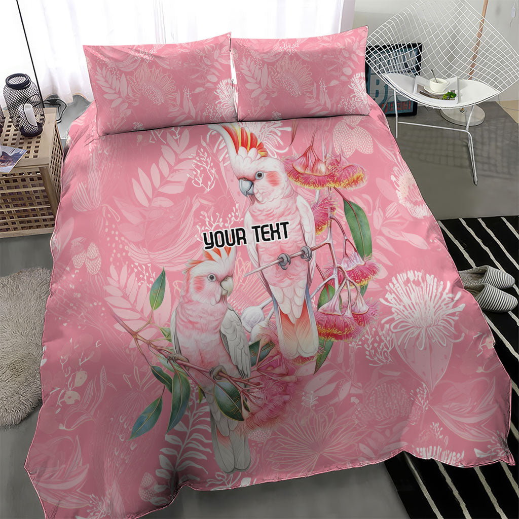 Personalised Galah Cockatoo Eucalyptus Flowers Bedding Set Australian Breast Cancer Support Spirit
