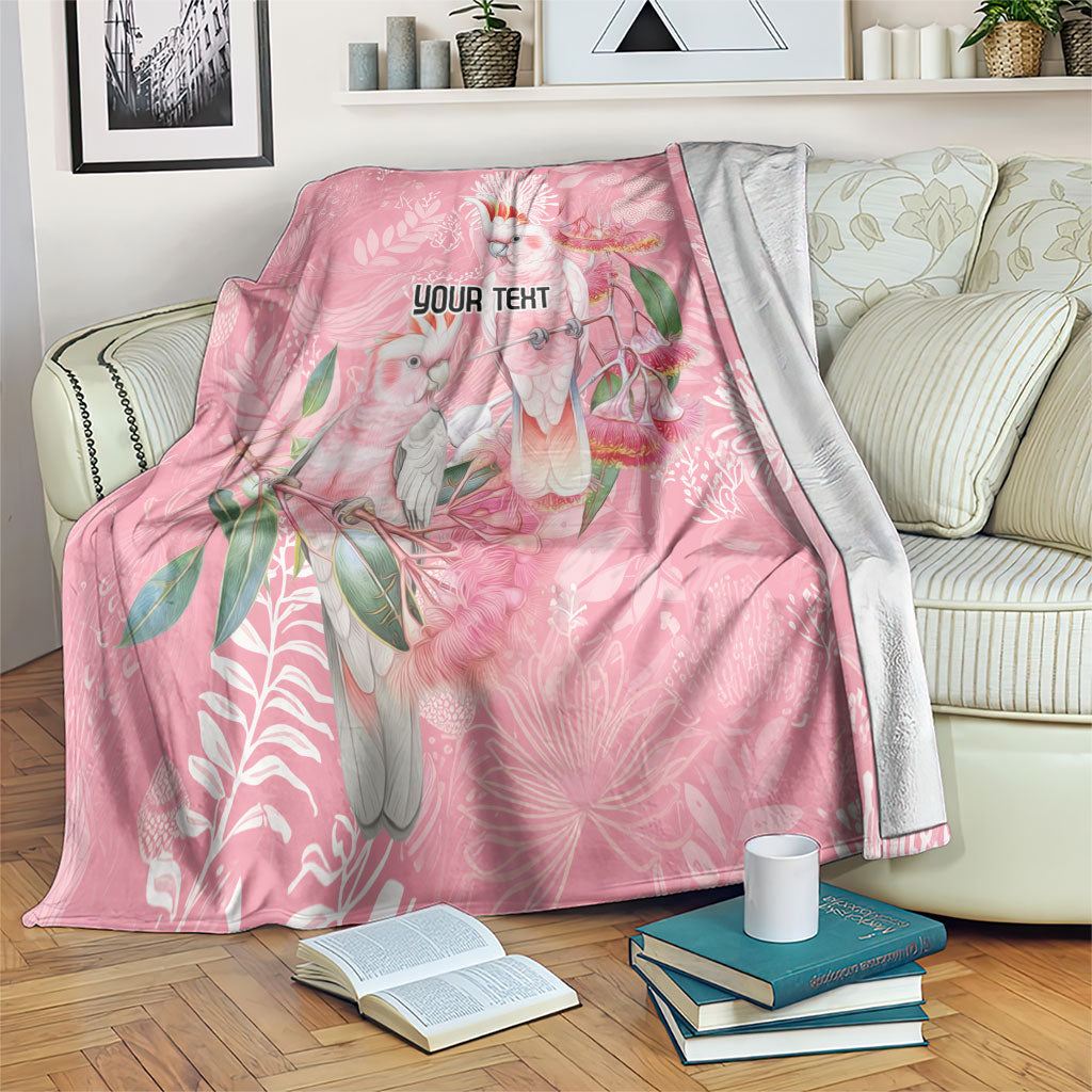 Personalised Galah Cockatoo Eucalyptus Flowers Blanket Australian Breast Cancer Support Spirit