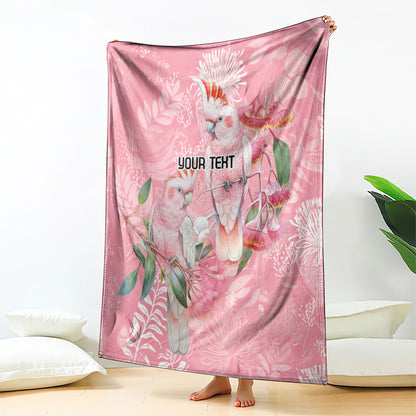 Personalised Galah Cockatoo Eucalyptus Flowers Blanket Australian Breast Cancer Support Spirit