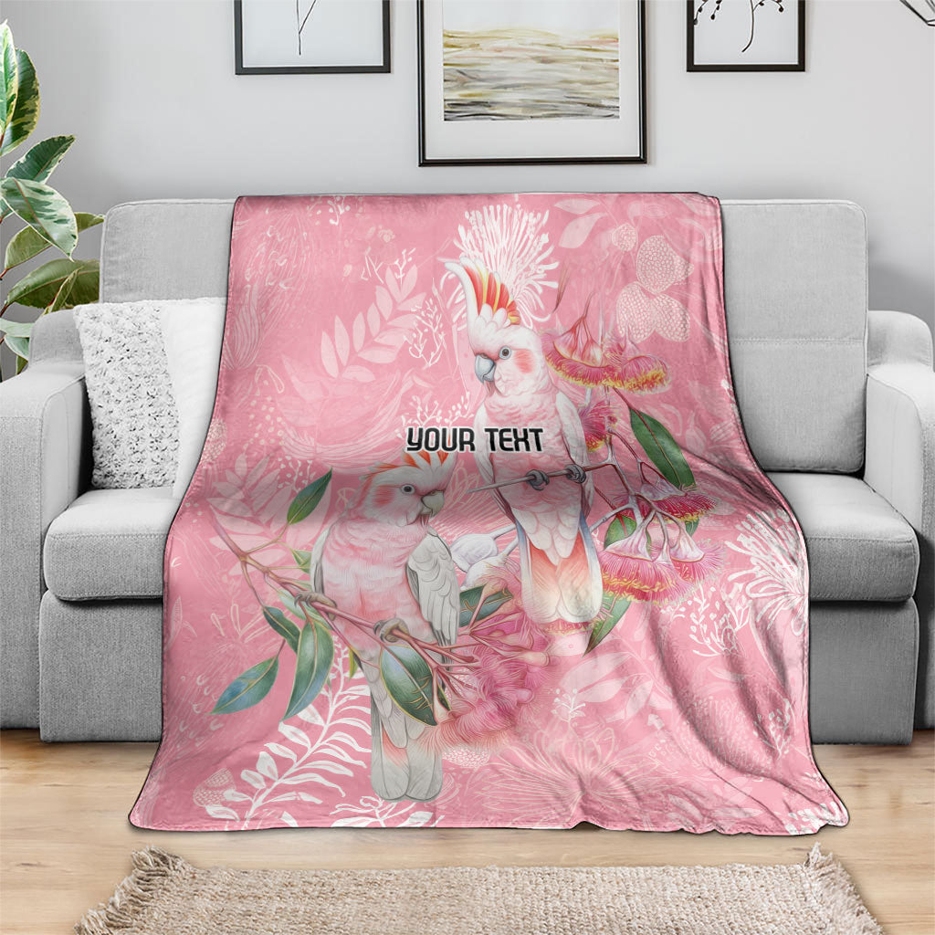 Personalised Galah Cockatoo Eucalyptus Flowers Blanket Australian Breast Cancer Support Spirit