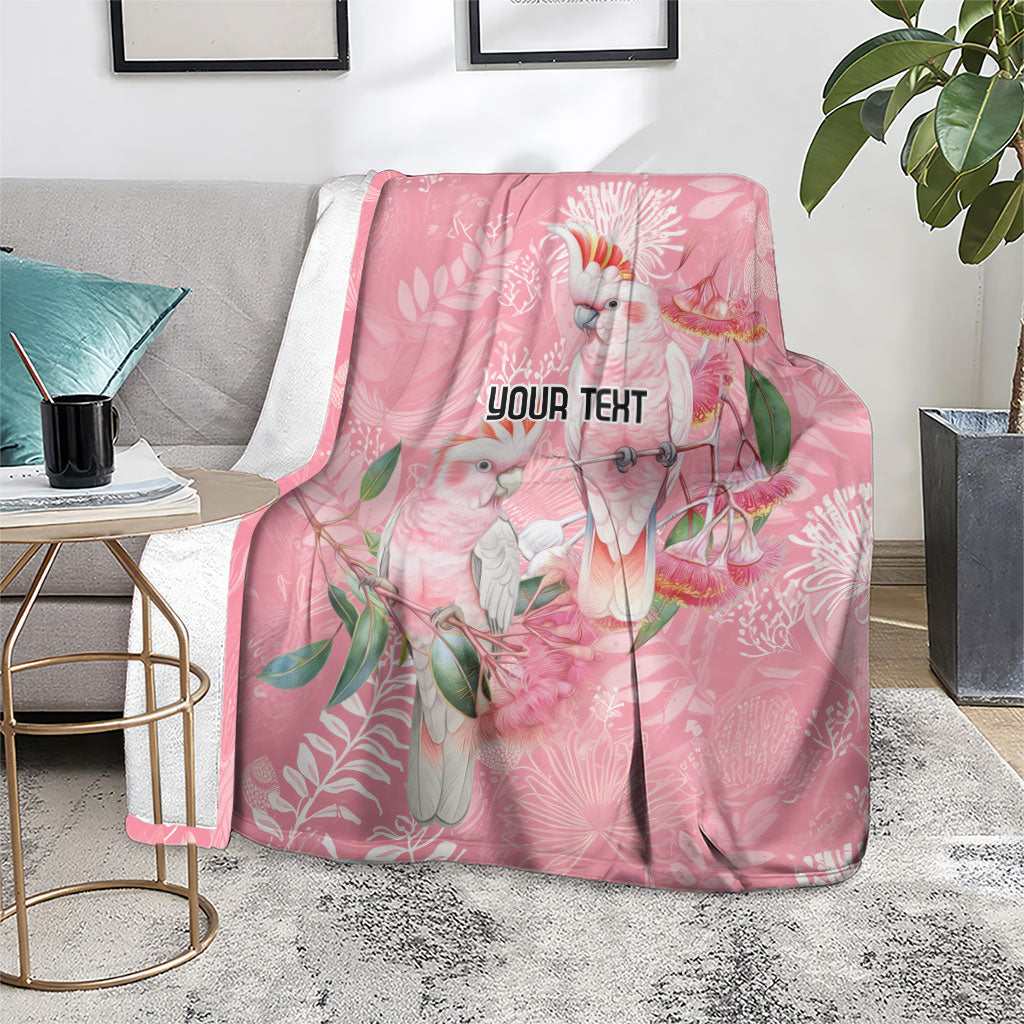 Personalised Galah Cockatoo Eucalyptus Flowers Blanket Australian Breast Cancer Support Spirit
