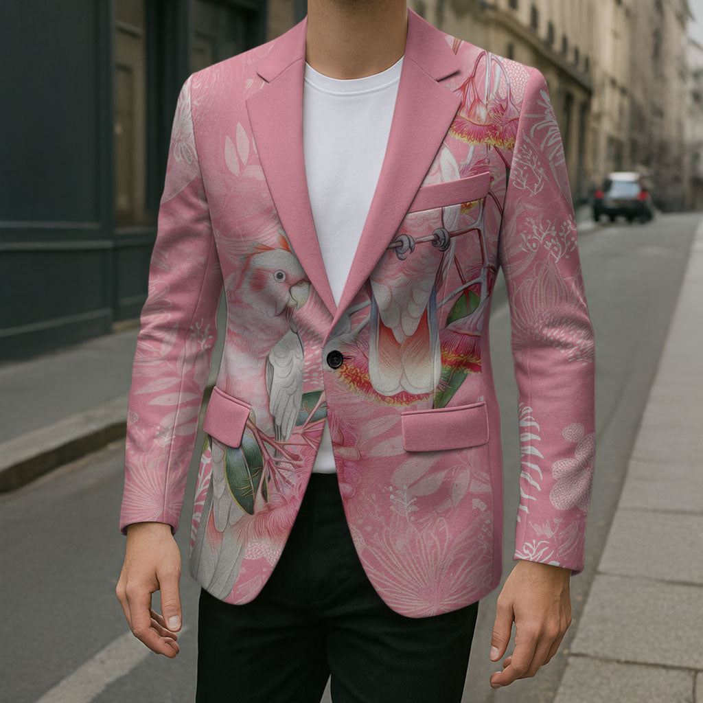 Personalised Galah Cockatoo Eucalyptus Flowers Blazer Australian Breast Cancer Support Spirit