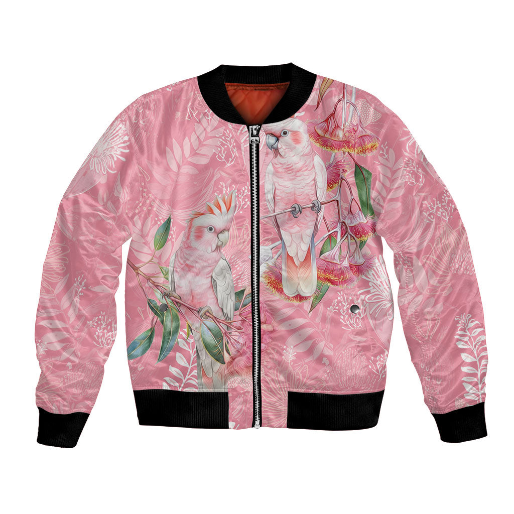 Personalised Galah Cockatoo Eucalyptus Flowers Bomber Jacket Australian Breast Cancer Support Spirit